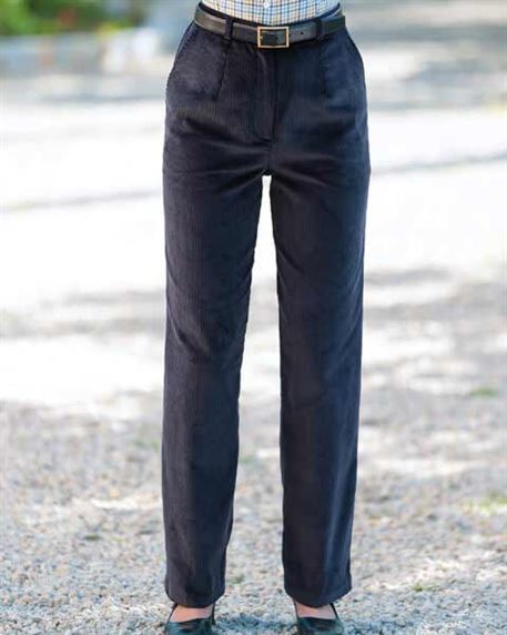 Corduroy Trousers  Ladies - Navy