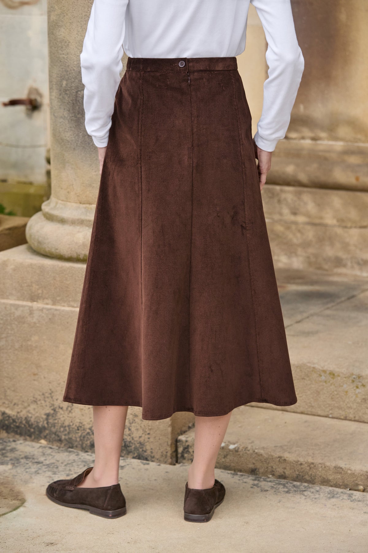 Needlecord Skirt - Chocolate